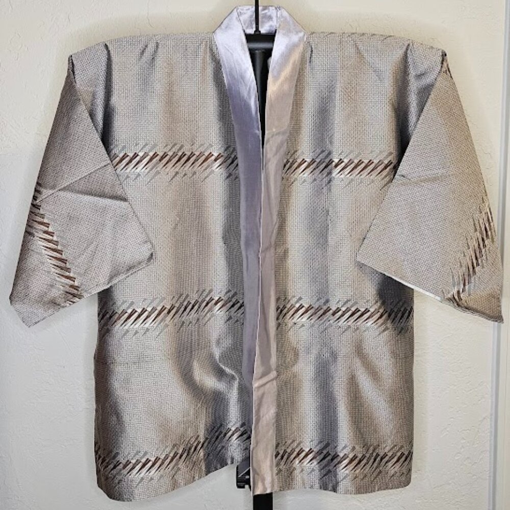 UNUSED Vintage Hand Made Happi Jacket, Silk Kimono, Unisex (24-1217)